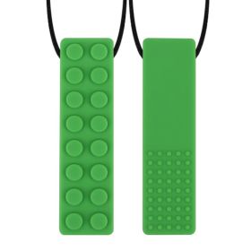 Building Blocks Teether Chewing Pendant Rainbow Teether Baby Teether Stick Self-closing (Color: Green)