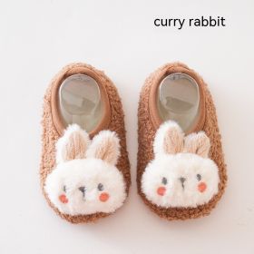Cute Rabbit Autumn And Winter Room Socks (Option: Brown Rabbit-M)