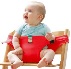 Baby Dining Belt Portable Child Seat Baby BB Dining Chair Safety Protecting Band (Color: Red)