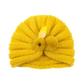 Children Wool Knitted Hat Autumn And Winter (Option: Yellow Rabbit)