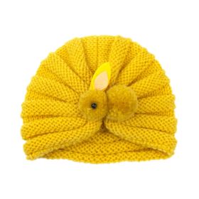 Children Wool Knitted Hat Autumn And Winter (Option: Yellow Rabbit)