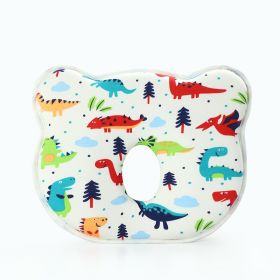 Cartoon Four Seasons Baby Headrest Anti-deviation Head Shaping For Children And Kids Pillow (Option: Dinosaur-25 Ã— 23 Ã— 3)