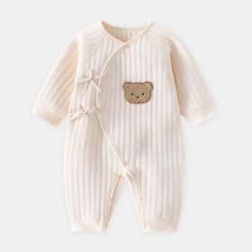 Rompers Three-layer Keep Baby Warm Romper Baby Jumpsuit (Option: Rompers M Bear Warm-52cm)