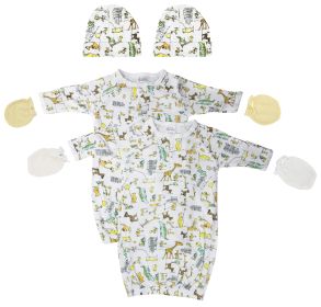 Unisex Newborn Baby 6 Piece Gown Set (Color: White, size: Newborn)