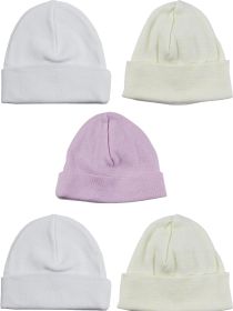 Girls Baby Cap (Pack of 5) (Color: Pink, size: One Size)