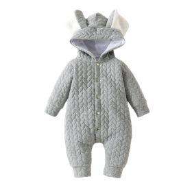 Infant Hooded Romper Outer Wear (Option: Silver-0to3M)