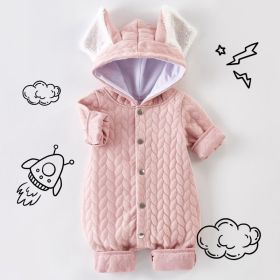 Infant Hooded Romper Outer Wear (Option: Pink-0to3M)