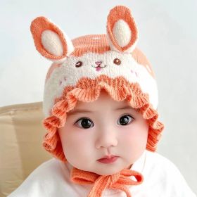 Baby Autumn And Winter Earflaps Woolen Hat (Option: Orange-Free Size 40 To50CM)