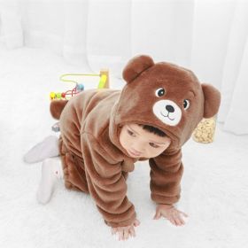 Baby Flannel Animal-shaped Jumpsuit (Option: Bear-73CM)
