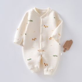 Baby Warm Jumpsuit Autumn And Winter Quilted Clothes (Option: Full Printed Aircraft-59 Yards)