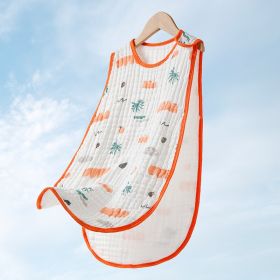 Cotton Gauze Sleeveless Vest Newborn Children's Sleeping Bag (Option: Tropical jungle4-S)