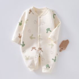 Baby Warm Jumpsuit Autumn And Winter Quilted Clothes (Option: Colorful Rabbit Head-59 Yards)
