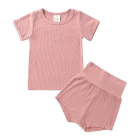 Children's Candy Color Breathing Cotton Pajamas Suit (Option: Camel-73CM)