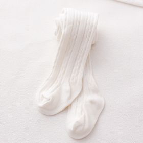Fashion Simple Baby Cotton Solid Color Pantyhose (Option: White-12to24 Months)