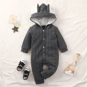 Infant Hooded Romper Outer Wear (Option: Gray-12to18m)