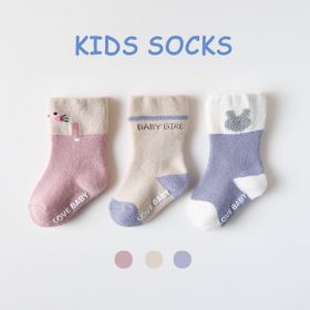 Cotton Children's Socks Terry-loop Hosiery (Option: Baby Girl-1to3 Years Old)
