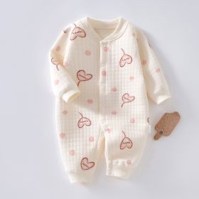 Baby Warm Jumpsuit Autumn And Winter Quilted Clothes (Option: Love Balloon-90 Yards)