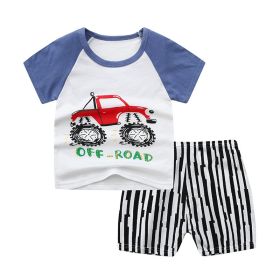Children's Children's Summer Clothing Round Neck Short Sleeve Suit (Option: Style6-100cm)