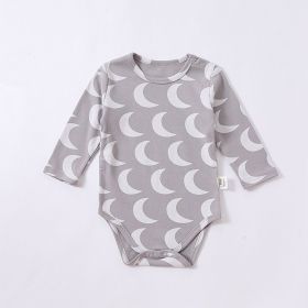 Baby Jumpsuit Cotton Triangle Rompers (Option: Gray Moon Onesie-90)