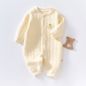 Baby Warm Jumpsuit Autumn And Winter Quilted Clothes (Option: Yellow Bear Head-73 Yards)