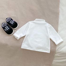 New Infant Leisure Solid Color Long-sleeved Top (Option: White Base-100cm)