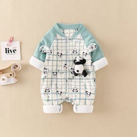 Rompers Spring And Autumn Newborn Jumpsuit (Option: Green-90cm)