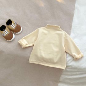 New Infant Leisure Solid Color Long-sleeved Top (Option: Light Yellow Base-90cm)