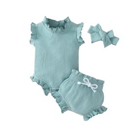 Solid Color Set Three-piece Set Candy Color Multicolor (Option: Cyan-90cm)