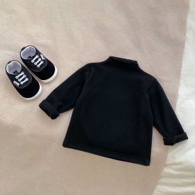 New Infant Leisure Solid Color Long-sleeved Top (Option: Black Primer-80cm)