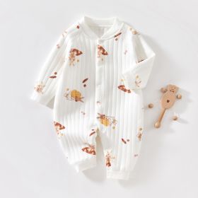 Baby Warm Jumpsuit Autumn And Winter Quilted Clothes (Option: Shy Rabbit-90 Yards)