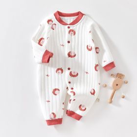 Baby Warm Jumpsuit Autumn And Winter Quilted Clothes (Option: Red Litchi-90 Yards)